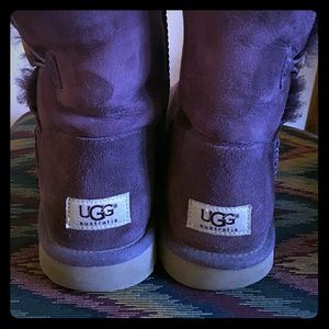 UGG Baily Button Short Boots 9inch Dark Purple